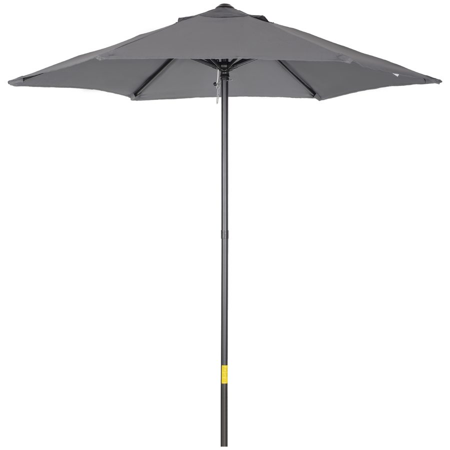 Outsunny Sonnenschirm Ø196 cm, Drehbar Sonnenschirm mit Knickfunktion, sechseckig Balkonschirm Strandschirm windfest stabil Marktschirm Kurbelschirm Sonnenschutz für Strand Balkon Garten, Dunkelgrau   Aosom von Outsunny