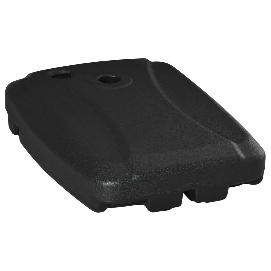 Outsunny Sonnenschirmständer mit Rollen aus HDPE gefüllt mit Wasser oder Sand Maße 80L x 60B x 17H cm Schwarz   Aosom von Outsunny