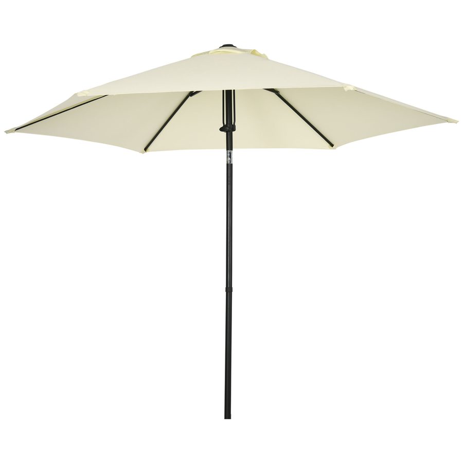 Outsunny Gartenschirm 2,7x2,5 m aus Polyester und Metall mit 6 Streben und Neigbarem Baldachin um 45°, Beige und Schwarz   Aosom von Outsunny