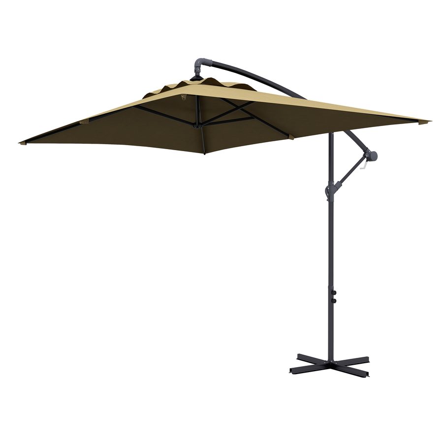 Outsunny Sonnenschirm overhang rechteckig mit Kurbel und 6 Stäben aus Stahl UV-Schutz Maße 294L x 193B x 250H cm BraunOutsunny Sonnenschirm overhang 3 x 2 m rechteckig mit Kurbel und 6 Stäben aus Stahl UV-Schutz Braun   Aosom von Outsunny