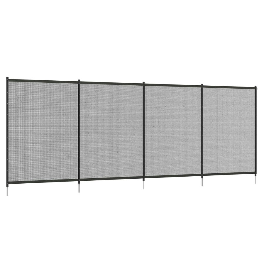 Outsunny Teichzaun, 365 x 126 cm Gartenzaun, 4er Set Dekorative Poolzaun mit Fuß Steckzaun für Terrasse, Balkon, Mesh, Schwarz   Aosom von Outsunny
