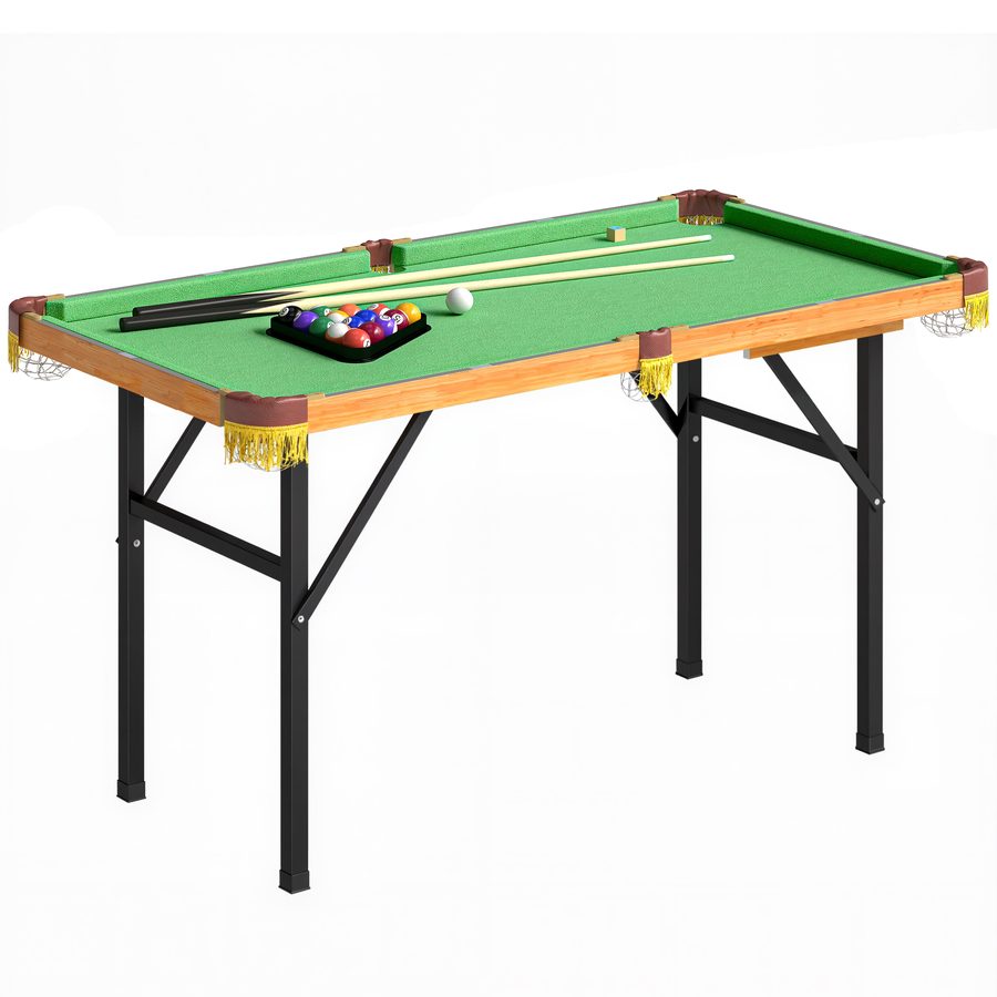 SPORTNOW Billardtisch Klappbar Mini Pool Billiard Tisch mit 2 Queues 16 Bällen Kreide Dreieck, Bürste Zubehör Tischbillard Pooltisch Tischspiel Billardtische für Kinder Erwachsene 120 x 63 x 73,5 cm   Aosom von SPORTNOW