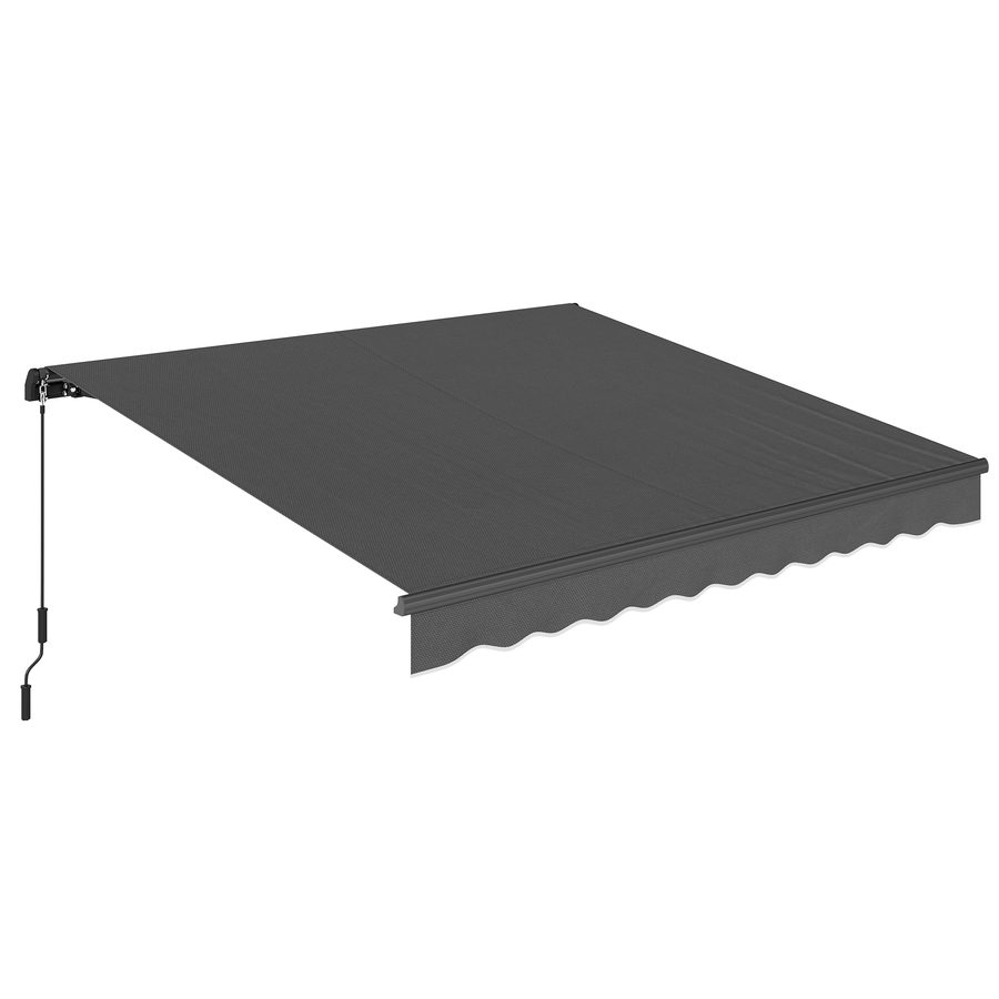 Outsunny Gelenkarmmarkise Markise 350 x 300cm Gelenkmarkise inkl Kurbel & Wandhalterung, Winkel einstellbar Wasserabweisend Terrassenmarkise Sonnenmarkise Balkonmarkise für Terrasse Balkon Dunkelgrau   Aosom von Outsunny
