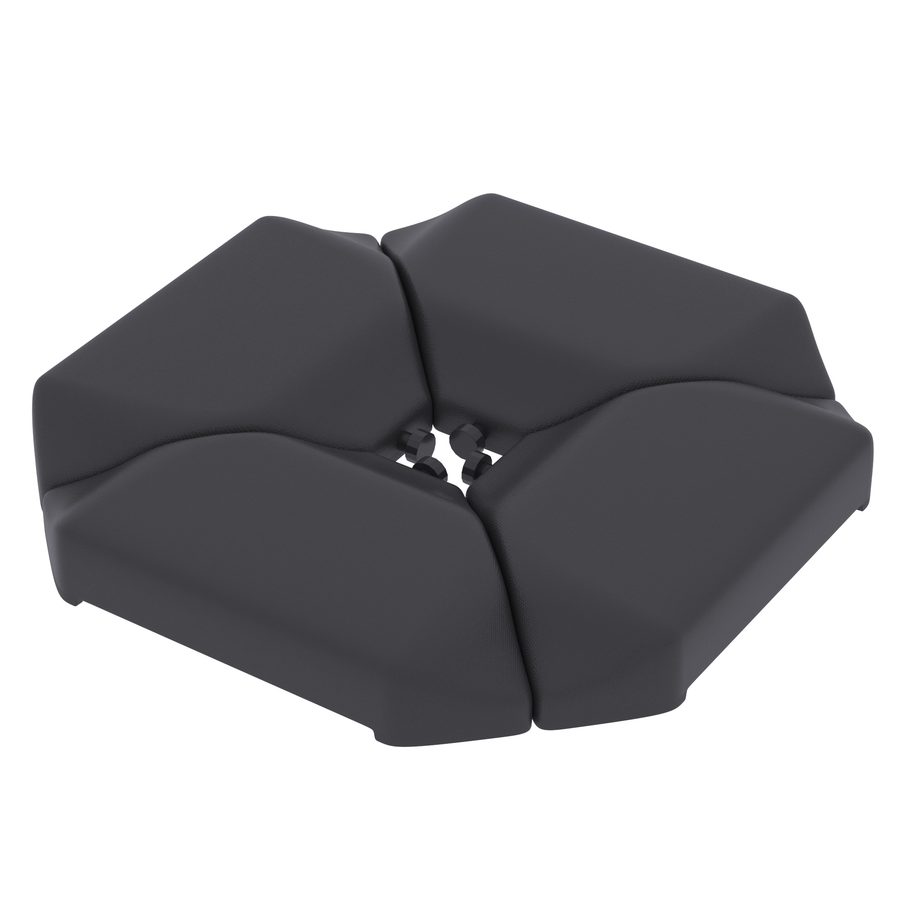 Outsunny Basis für Sonnenschirm, 4-teilig, für Ausleger- und zweiseitige Schirme, HDPE-Schirmfuß befüllbar mit Wasser 77 kg oder Sand 100 kg, für Garten, Terrasse, Balkon, Schwarz   Aosom von Outsunny