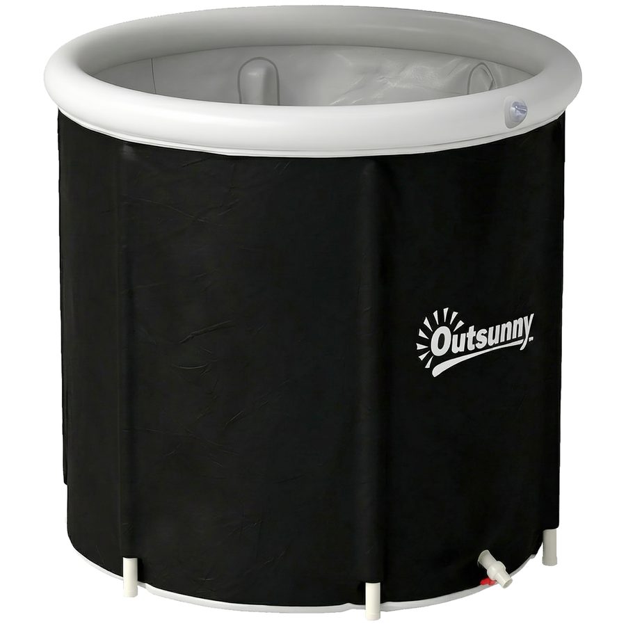 Outsunny Eisbad Ø78 cm Faltbare Eisbadewanne aufblasbare Eistonne 280L mit 3 Isolierschichten Abdeckung, tragbare Komplettset Erwachsene Mobiles Outdoor Eisbaden Tonne für Sportler Anfänger   Aosom von Outsunny