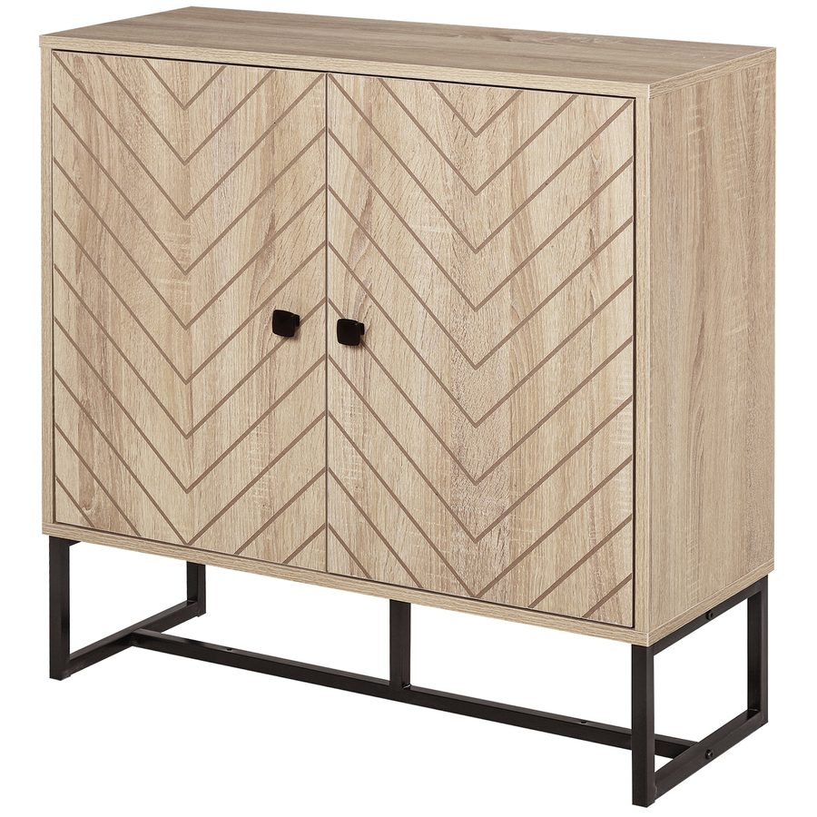 HOMCOM Buffet Schrank 2 Türen Holz und metallische Füße Schwarz 80L x 29,5B x 80H cm   Aosom von HOMCOM