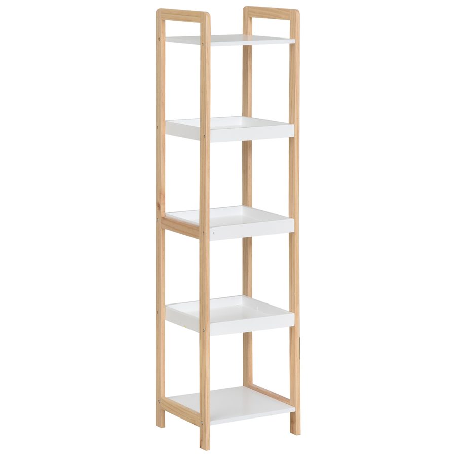 HOMCOM® Badregal Standregal Lagerregal 5 Ablagen Bambus + MDF   Aosom von HOMCOM