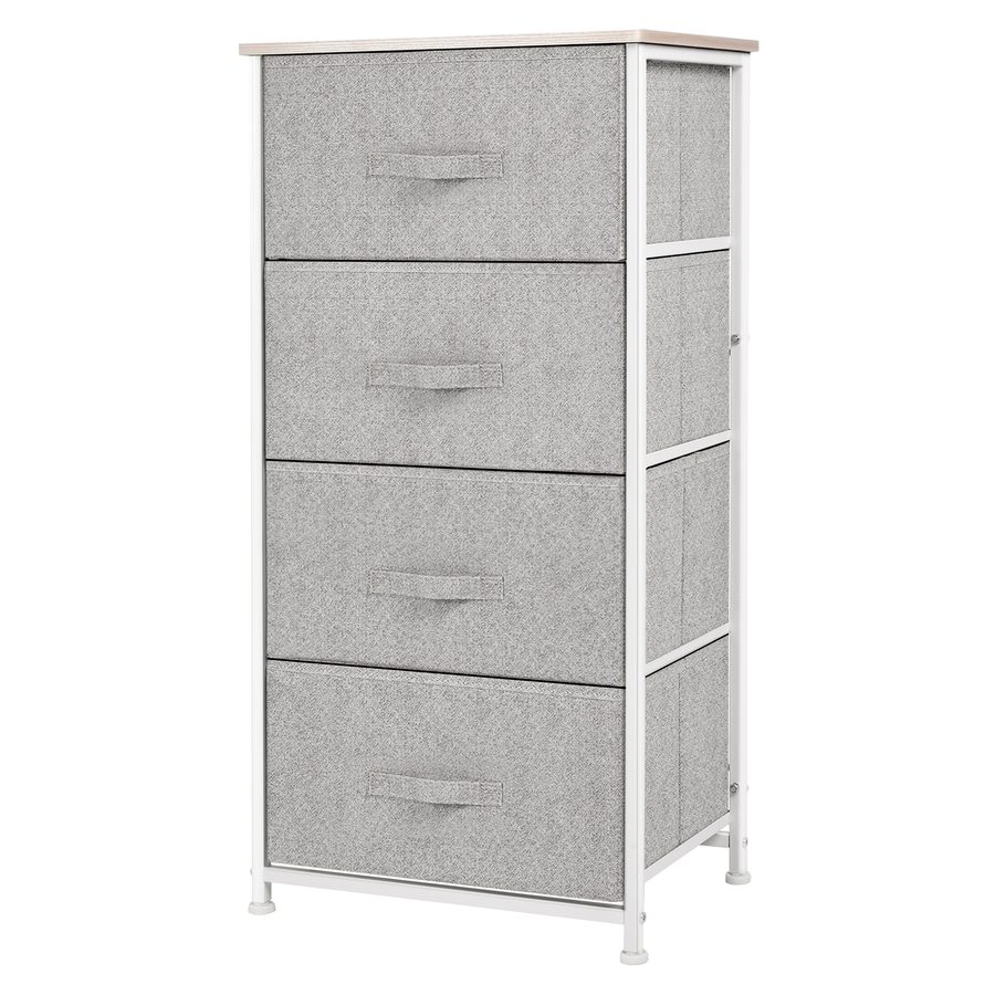 HOMCOM Kommode aus Stoff, Aufbewahrungsmöbel mit 4 Schubladen, Kommode Größe 45B x 30T x 92H cm, Metallrahmen   Aosom von HOMCOM