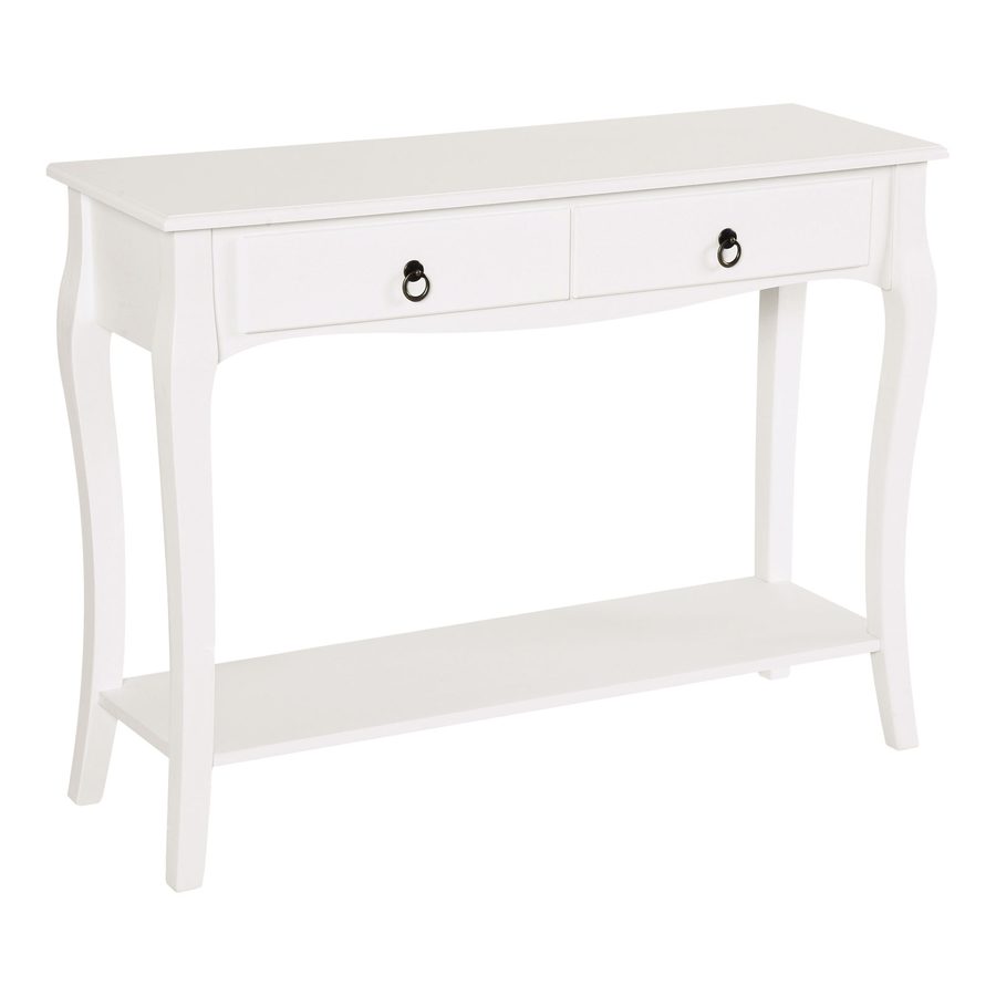 HOMCOM Konsolentisch Konsole Sideboard mit 2 Schubladen Holzfüße Flur Weiß 100x33x75cm   Aosom von HOMCOM
