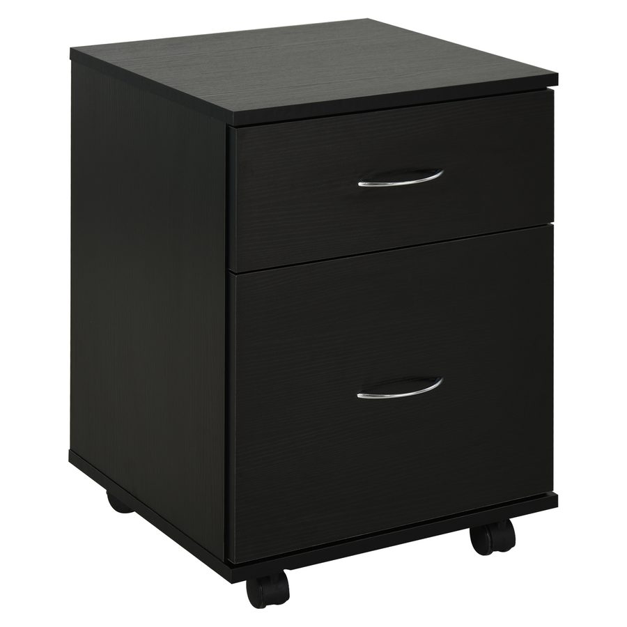 HOMCOM Kommode Rollcontainer auf Rollen 58cm schwarz   Aosom von HOMCOM