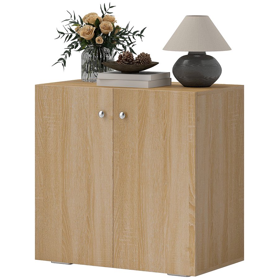 HOMCOM Mehrzweckschrank mit 2 Türen, Schrank für Wohnzimmer oder Büro aus Holz mit Aluminiumgriffen, 70x39x70cm   Aosom von HOMCOM