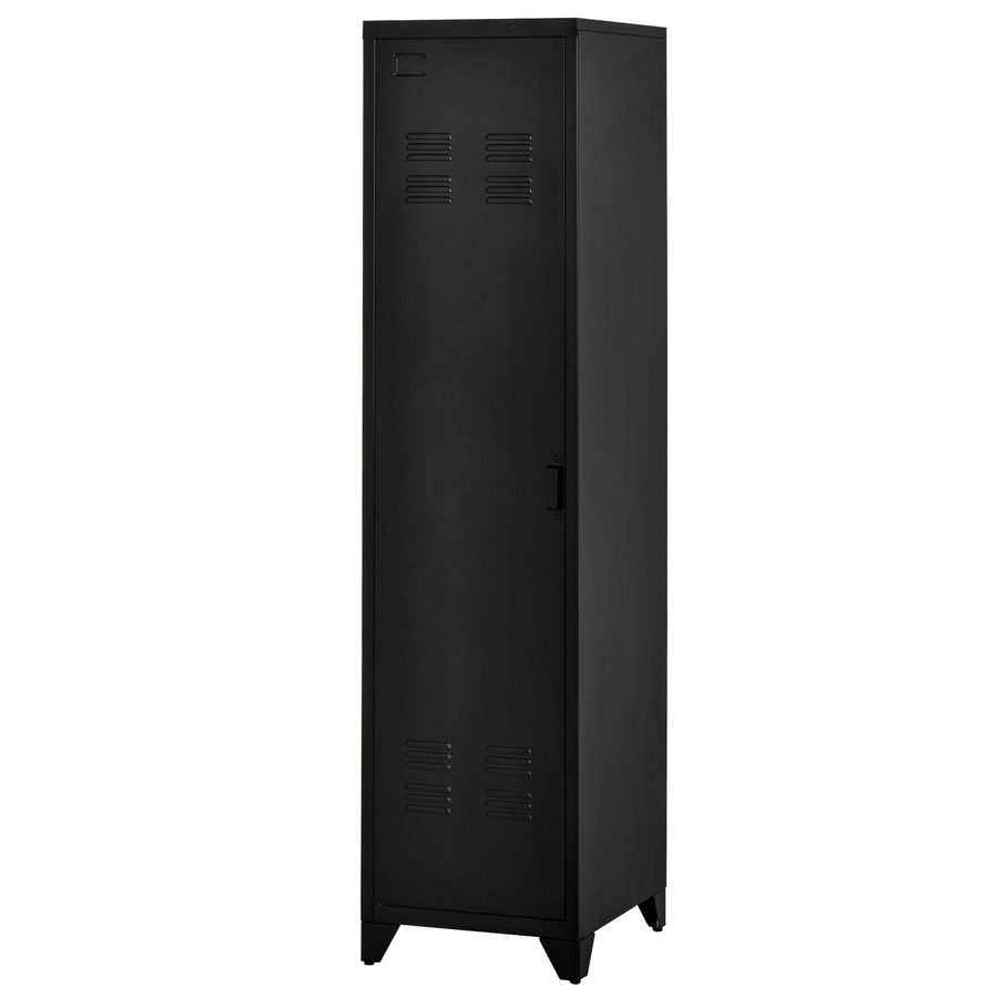 HOMCOM Garderobenschrank aus kompaktem Metall mit 3 Regalen, 1 Stange 43B x 50T x 180H cm im industriellen Stil   Aosom von HOMCOM