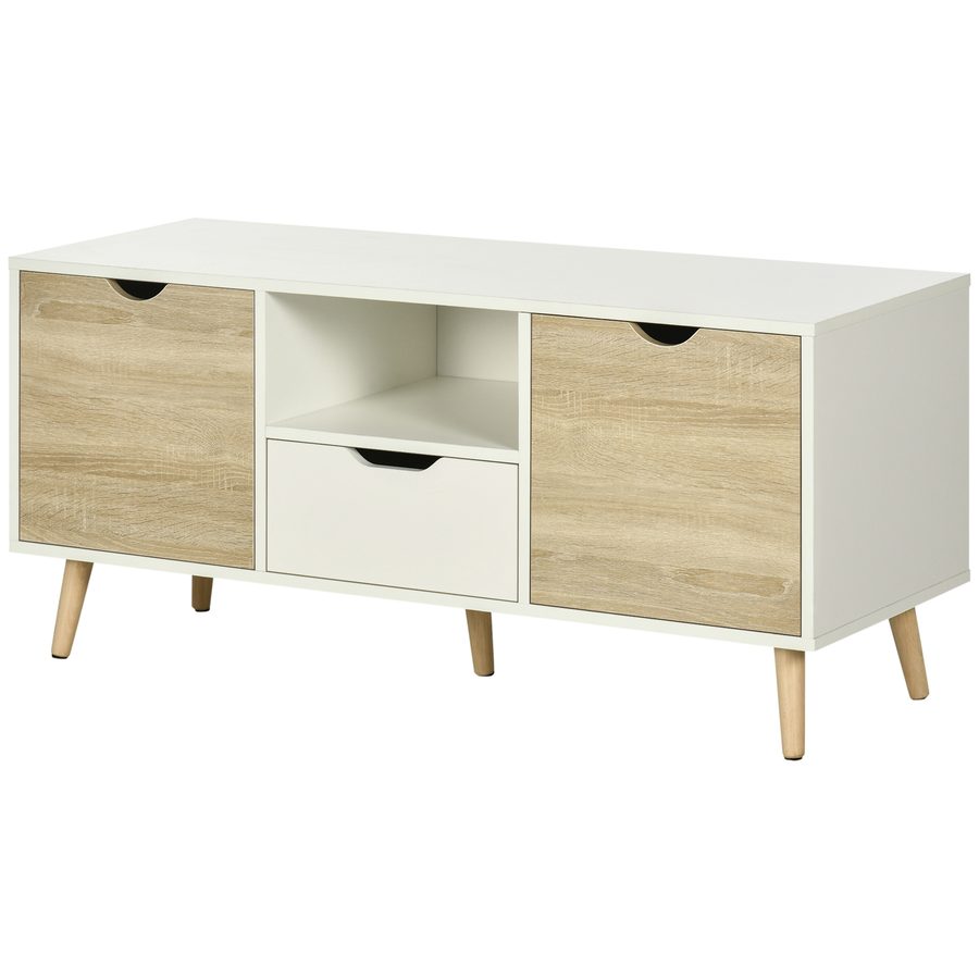 HOMCOM TV Schrank TV Sideboard Aufbewahrungsschrank auf Beinen mit 2 Schränken aus Holz für Schlafzimmer Wohnzimmer 110 x 40 x 50 cm   Aosom von HOMCOM