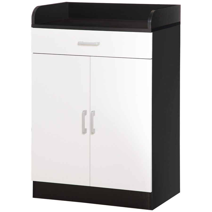 HOMCOM Mobiler Schrank aus Holz mit verstellbarem Regal, platzsparender Küchenschrank, Wohnzimmer und Diele, aus MDF-Holz, 60x40x90cm, Weiß und Schwarz   Aosom von HOMCOM