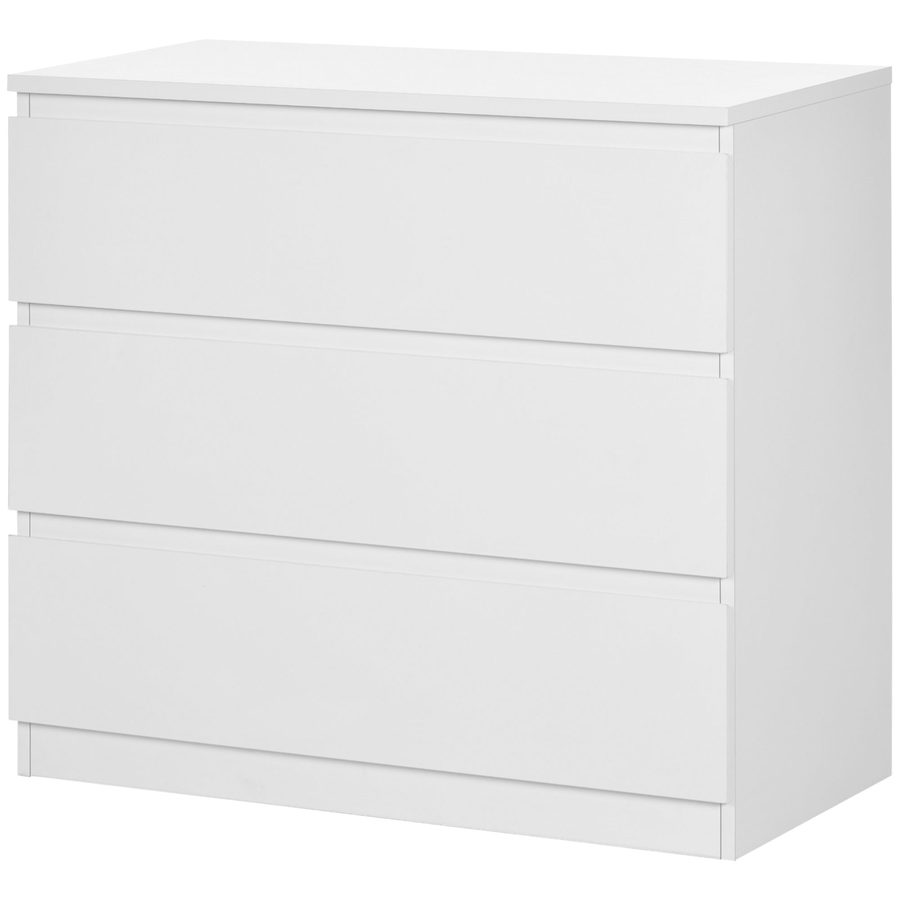 HOMCOM Schrank 3 Schubladen Schlafzimmerschrank puristisches Möbelstück moderner Stil für Schlafzimmer, Wohnzimmer - 80 x 39 x 73 cm, Weiß   Aosom von HOMCOM