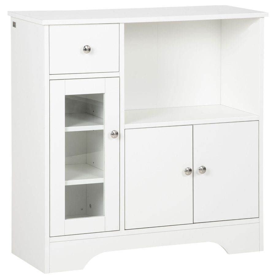 HOMCOM Kommode Sideboard Küchenschrank doppeltüriges Schrankfach Aufbewahrungsschrank mit verstellbare Einlegeböden Küchenmöbel Kippschutz 80x30x82 cm   Aosom von HOMCOM