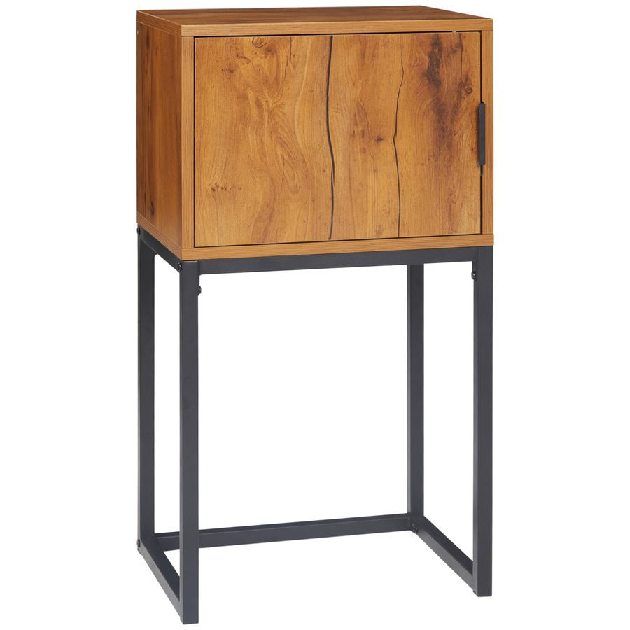 HOMCOM Konsolentisch  Flurtisch mit Schrank im Industriedesign, Beistelltisch, Stahl, Natur, 40x30x76 cm  Aosom von HOMCOM