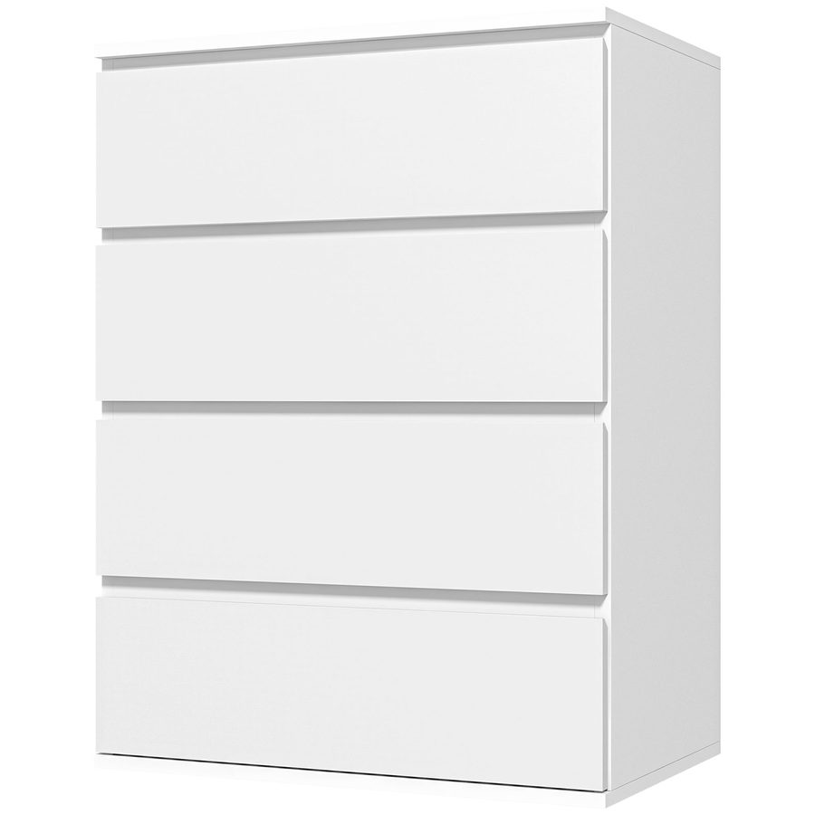HOMCOM Kommode 4 Schubladen Schlafzimmer Aufbewahrungsmöbel modernes Design minimalistischer Stil mit sanftem Schließmechanismus, für Schlafzimmer, Wohnzimmer - 60 x 40 x 80 cm, Weiß   Aosom von HOMCOM
