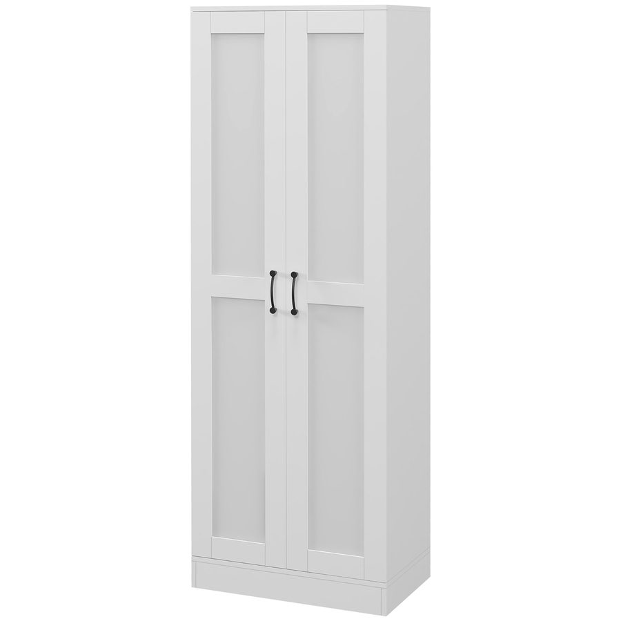 HOMCOM Schrank 2 Türen Aufbewahrungsmöbel mit 4 Regalen, zeitgenössischer Stil, multifunktional für Schlafzimmer, Büro, Küche, 60L x 36,5B x 175H cm, weiß   Aosom von HOMCOM