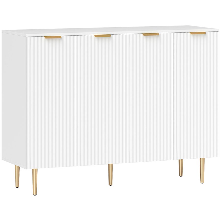 HOMCOM Buffet Schrank Küchenschrank mit 2 Doppeltüren und verstellbarem Regal, modernes Buffet für Ess- und Wohnzimmer, 120 x 40 x 90 cm, weiß   Aosom von HOMCOM