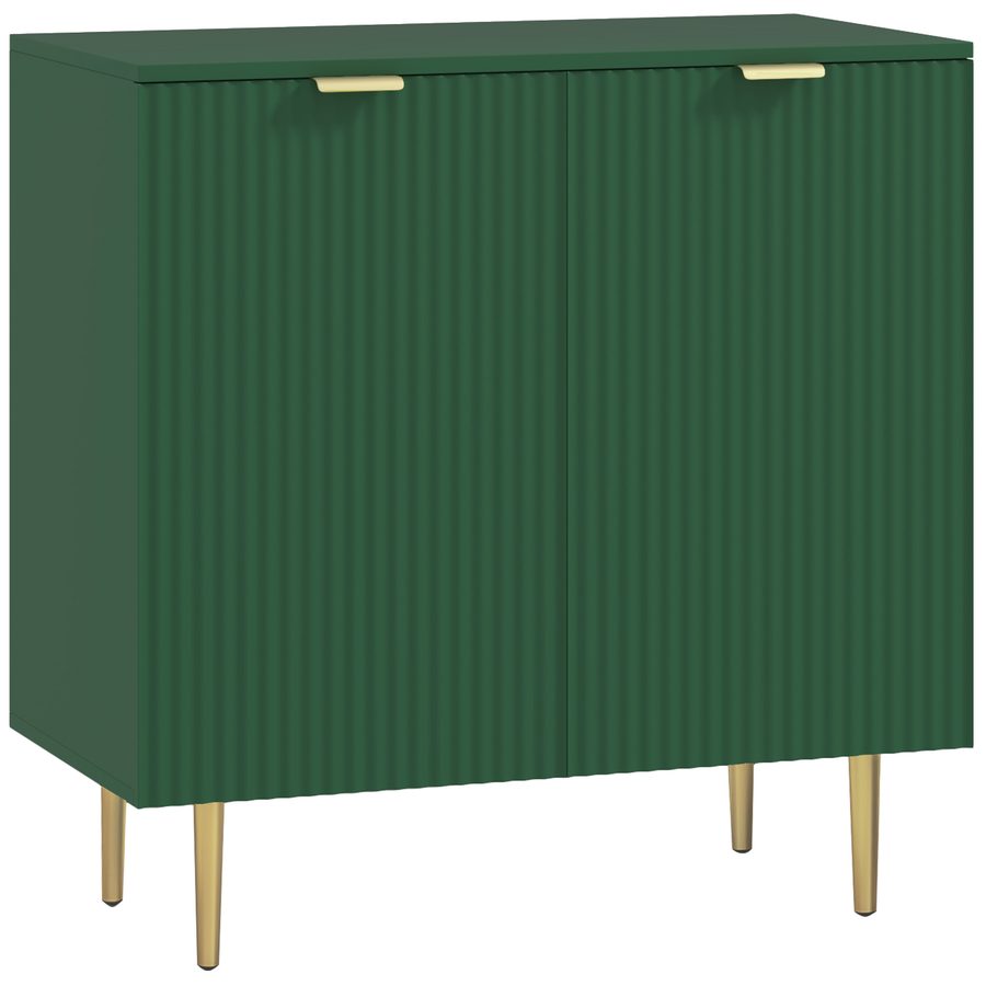 HOMCOM Küchenbuffet, Aufbewahrungsmöbel mit 2 Türen, verstellbares Regal, erhöhte Metallfüße, für Küche & Wohnbereich, 80 x 40 x 80 cm, olivgrün   Aosom von HOMCOM