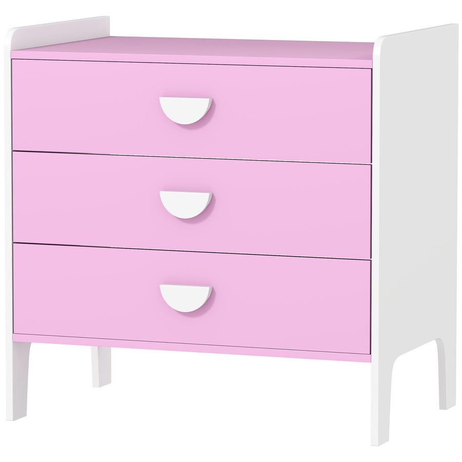 AIYAPLAY Kinderkommode, Kommode 3 Schubladen, Aufbewahrungsmöbel für Kinderzimmer, Krippe, Spielzimmer, 60 x 40 x 60 cm, Rosa   Aosom von AIYAPLAY