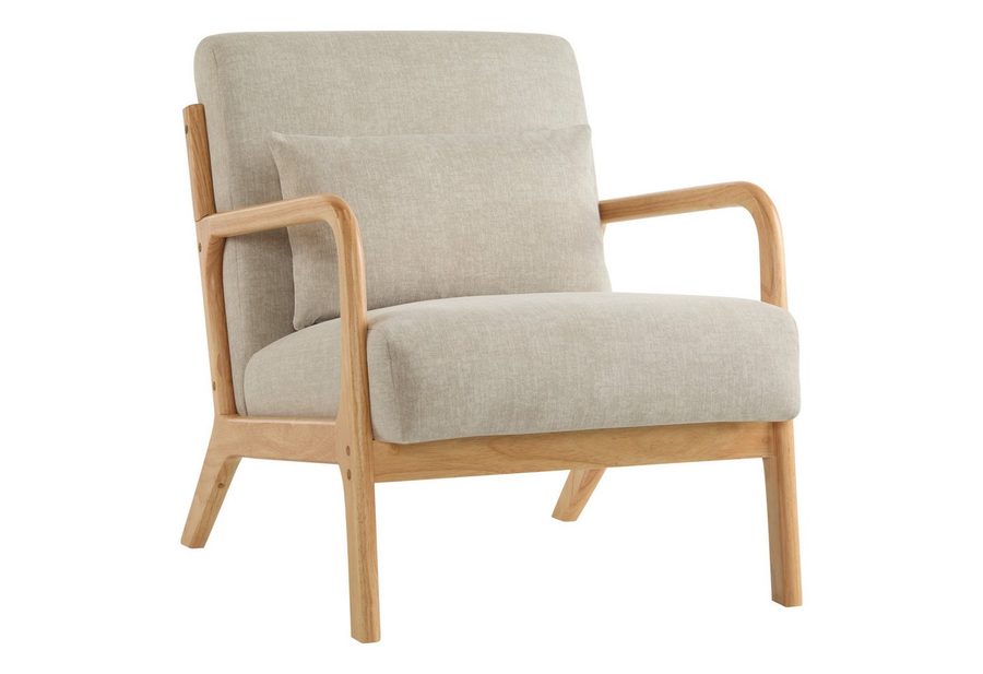 Aunekiv Sessel mit Kissen & Holzrahmen, Lesesessel, Mid-Century Sessel (1-St), Perfekt als Relaxsessel für Wohnzimmer und kleine Räume