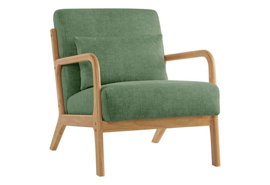 Aunekiv Sessel mit Kissen & Holzrahmen, Lesesessel, Mid-Century Sessel (1-St), Perfekt als Relaxsessel für Wohnzimmer und kleine Räume
