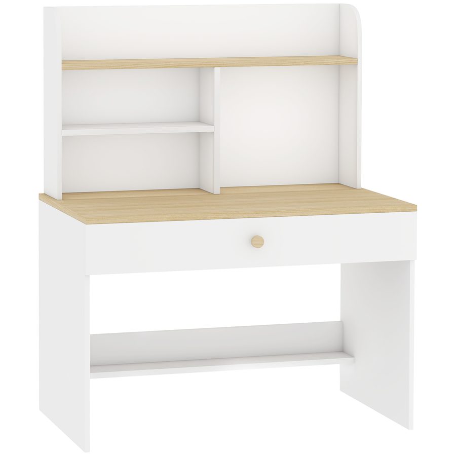 AIYAPLAY Kinderschreibtisch Kinder Schreibtisch mit Schublade Bücherregal Stauraum Schülerschreibtisch Jugendschreibtisch Lerntisch für Kinder 3-8 Jahre, 80 x 50 x 100 cm Weiß   Aosom von AIYAPLAY