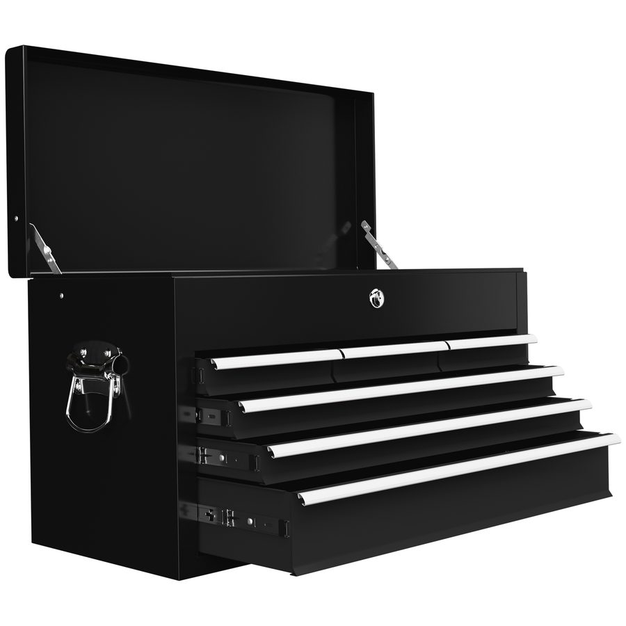 HOMCOM Werkzeugkasten, Werkzeugkoffer ohne Werkzeug, mit 6 Schubladen, Schloss, Werkzeugbox mit Griff, Werkzeugkiste, Stahl, Schwarz, 60 x 26 x 34 cm   Aosom von HOMCOM