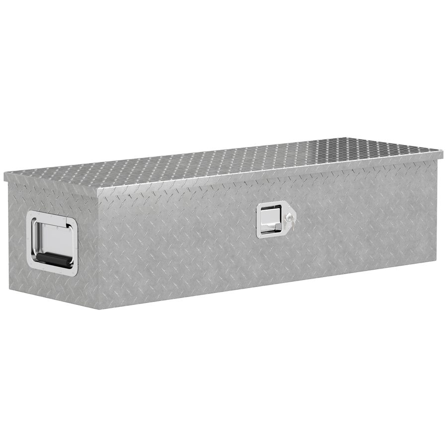 HOMCOM Gerätekasten Aufbewahrungskiste aus Aluminium mit Seitengriffen, Schloss und Schlüsseln, LKW-Werkzeugkasten, Lagerungsbox für Anhänger, 99 x 33 x 25,5 cm   Aosom von HOMCOM