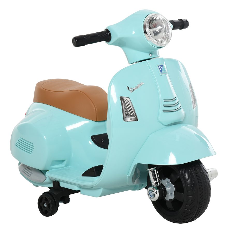 HOMCOM VESPA Kinder Motorroller, Kindermotorrad, 1,5-3 Jahre, Metall, blaugrün   Aosom.de von HOMCOM