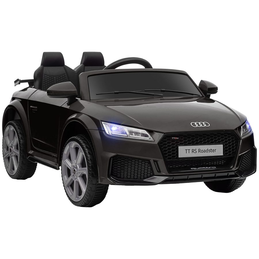 HOMCOM Kinder Elektroauto 12V Kinderauto mit 2,4G Fernbedienung, Musik, Elektrofahrzeug mit Leuchte, USB/MP3-Anschluss, Rückwärtsfunktion, bis 3 km/h, für Kinder 3-5 Jahre, Schwarz   Aosom von HOMCOM