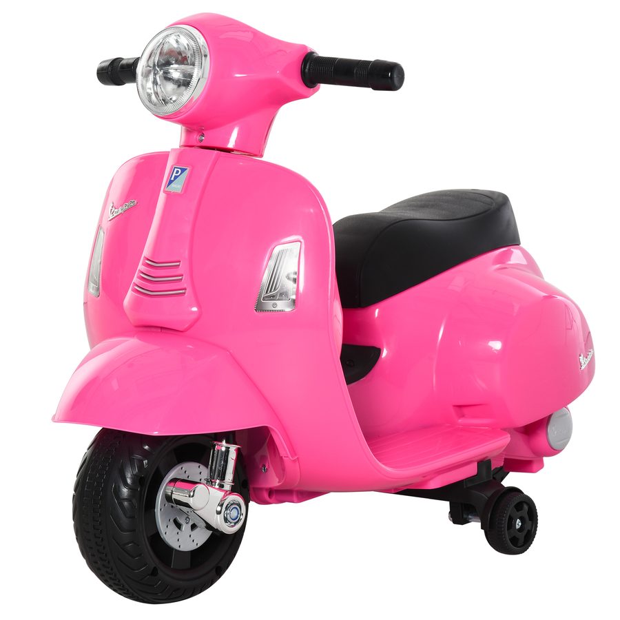 HOMCOM Elektro Motorrad Kinder 6V Elektromotorrad mit Stützrädern, Scheinwerfer, Kindermotorrad mit Hupe 3km/h Motorrad für Kinder von 1,5-3 Jahren, Rosa   Aosom von HOMCOM