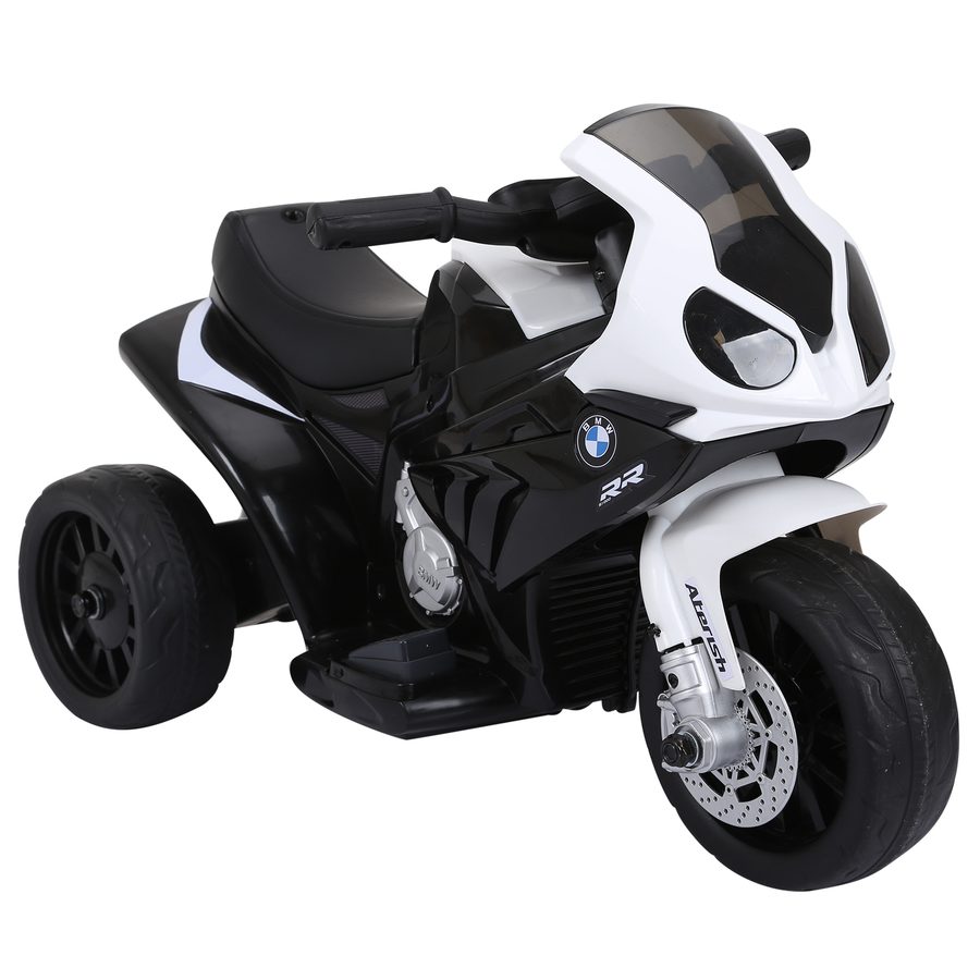 HOMCOM BMW S1000RR lizenziertes Elektro Kindermotorrad  Kinderfahrzeug mit Akku, Dreirad, Stahl, Schwarz, 66x37x44 cm  Aosom.de von HOMCOM