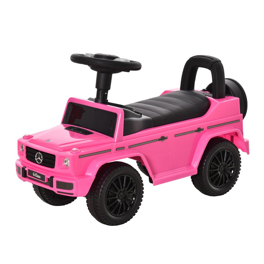 HOMCOM Kinder-Rutscher Kinderfahrzeug Mercedes Benz 12-36 Monate Staufach Hupe Lichter Rosa   Aosom von HOMCOM
