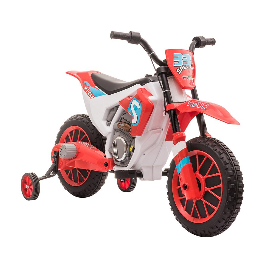 HOMCOM Kinder Elektro-Motorrad Kindermotorrad 12V Kinderfahrzeug Elektrofahrzeug mit 2 abnehmbaren Stützrädern für Kinder ab 3 Jahre   Aosom von HOMCOM