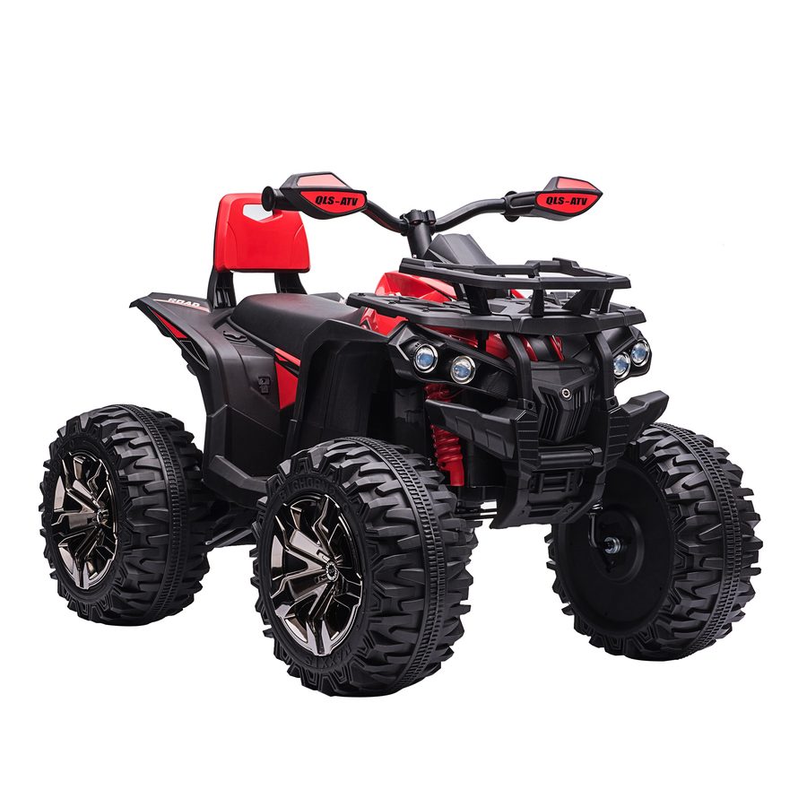 HOMCOM Elektro-Quad 12V Kinderquad mit Scheinwerfer & USB-Anschluss, MP3-Musikplayer, für 3-5 Jahre, 3-8 km/h, Metall, Rot   Aosom.de von HOMCOM