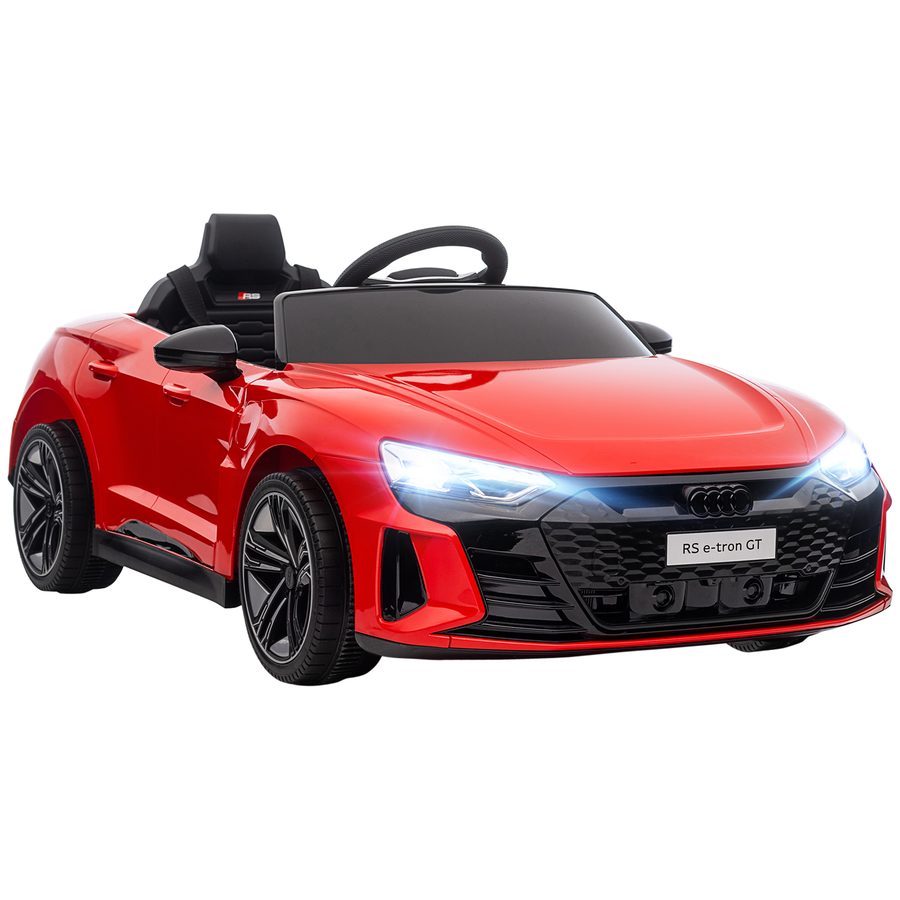 HOMCOM Kinder Elektroauto, Kinderauto mit Fernbedienung, AUDI RS e-tron GT Kinderfahrzeug mit Sicherheitsgurt, Hupe & Musik & Scheinwerfer, bis 5 km/h, für Kinder 3-5 Jahre, Rot   Aosom von HOMCOM