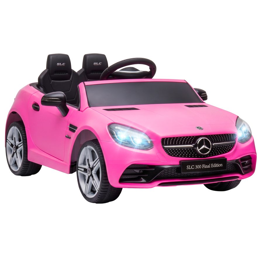 AIYAPLAY Mercedes SLC 300 Kinder Elektroauto 12V Kinderauto mit 2,4 G Fernbedienung, 2 Motor, Kinderfahrzeug mit LED-Scheinwerfern Hupe Musik Sicherheitsgurt Elektrofahrzeug für Kinder ab 3 Rosa   Aosom von AIYAPLAY
