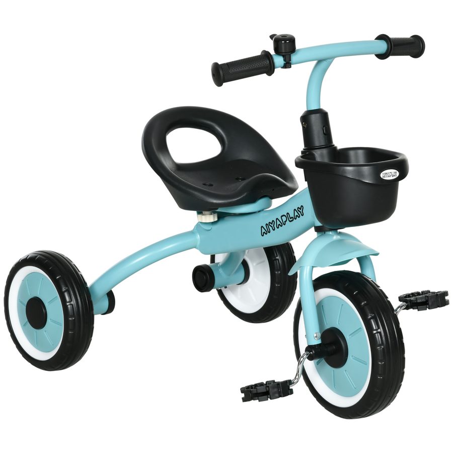 AIYAPLAY Dreirad Kinderfahrrad mit verstellbarem Sitz, Laufrad mit Korb & Klingel, Pedalen für 2-5 Jahre, stabil & sicher   Aosom.de von AIYAPLAY