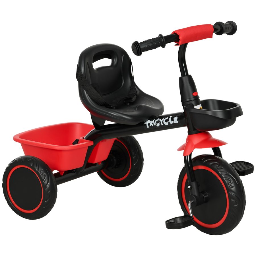 AIYAPLAY Dreirad Kinderdreirad mit Beckengurt und Pedalen, höhenverstellbarer Sitz und Fahrradkorb für Kinder von 2-5 Jahren   Aosom.de von AIYAPLAY
