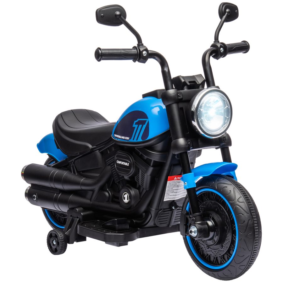 HOMCOM Kindermotorrad Elektrofahrzeug für Kinder 1,5-3 Jahre mit 2 abnehmbaren Stützrädern, Geschwindigkeit 1,5-3 km/h   Aosom.de von HOMCOM