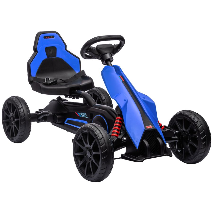 HOMCOM Gokart, Kinderfahrzeug mit verstellbarem Sitz, Tretfahrzeug, Tretauto mit Handbremse, Kettcar für Kinder im Alter von 3-8 Jahren, Blau   Aosom von HOMCOM
