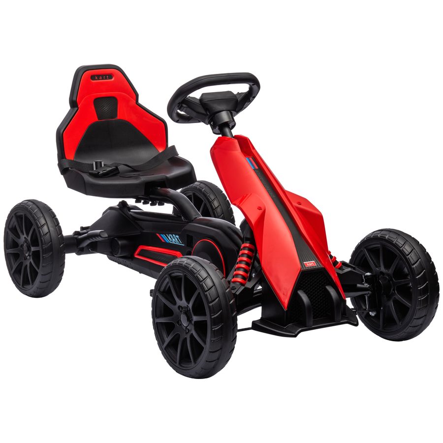 HOMCOM Gokart Kinderfahrzeug Tretauto mit verstellbarem Sitz und Handbremse für Kinder 3-8 Jahre, Kettcar für Outdoor Spaß   Aosom.de von HOMCOM
