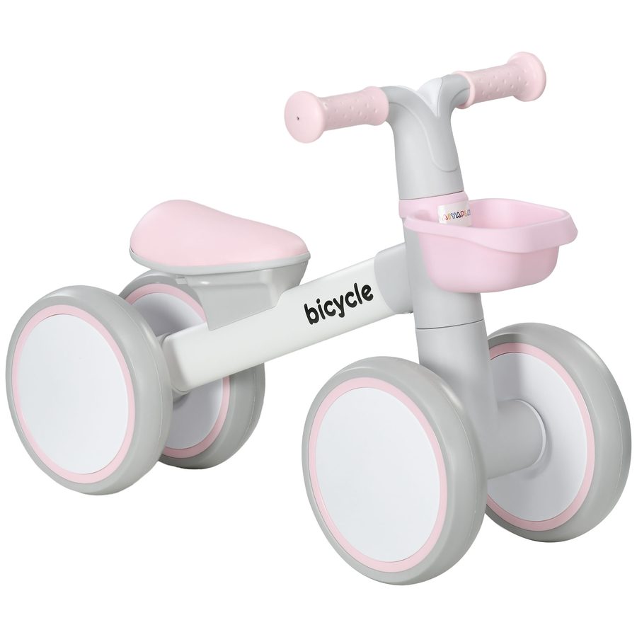 AIYAPLAY Kinder Laufrad Balance Bike ab 1 Jahr, Rutschrad mit TPU-Rädern, keine Schrauben, Geschenk für Jungen/Mädchen, rosa und weiß, 56 x 27 x 39 cm   Aosom.de von AIYAPLAY