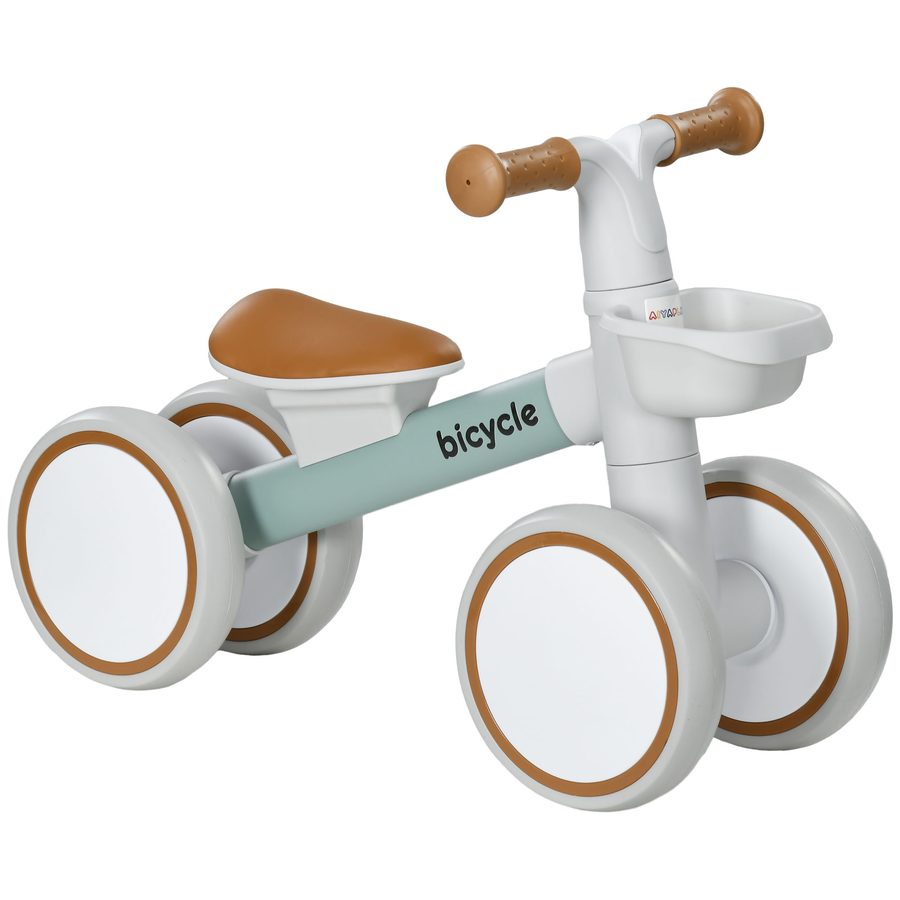 AIYAPLAY Kinder Laufrad Lauffahrrad Balance Bike ab 1 Jahr, Rutschrad mit TPU-Rädern, keine Schrauben, Geschenk für Jungen und Mädchen, Grün und Weiß, 56 x 27 x 39 cm   Aosom.de von AIYAPLAY