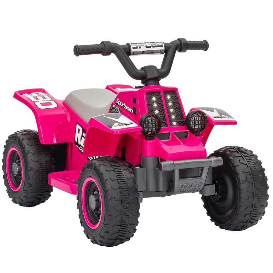 AIYAPLAY Kinder Elektro-Quad Elektro Kinderquad mit Vorwärts-und Rückwärtsfunktion, LED und Hupe Elektroauto für 1,5-3 Jahre Kinder 3 km/h Metall Rosa   Aosom von AIYAPLAY