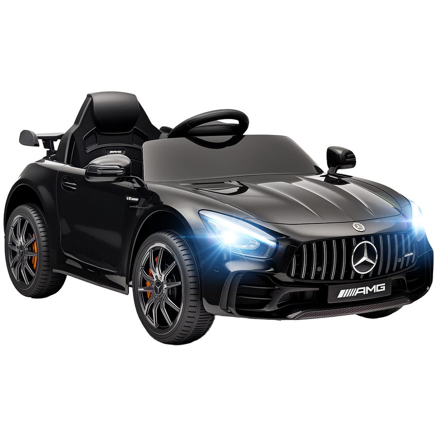 AIYAPLAY Kinder Elektroauto 12 V Kinderauto mit 2,4G Fernbedienung, USB, MP3, Musik, Elektrofahrzeug mit Lichten, Sanftstart, Rückwärtsfunktion, 3-5 km/h, für Kinder 3-6 Jahre, Schwarz   Aosom von AIYAPLAY