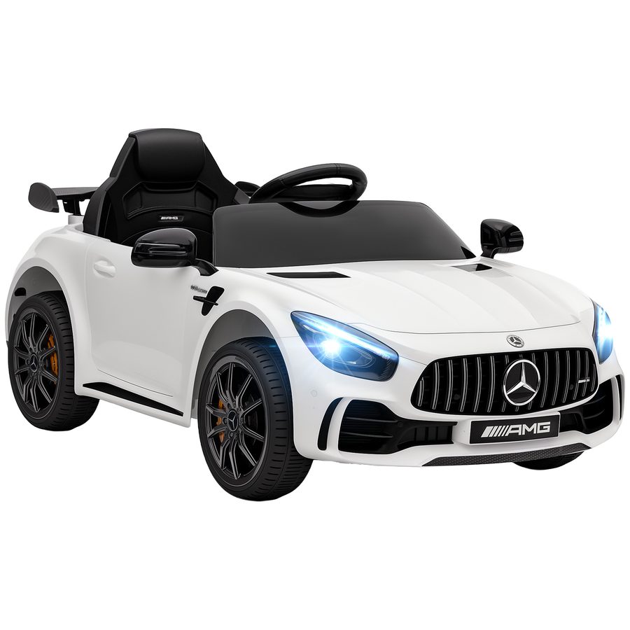 AIYAPLAY Kinder Elektroauto 12 V Kinderauto mit 2,4G Fernbedienung, USB, MP3, Musik, Elektrofahrzeug mit Lichten, Sanftstart, Rückwärtsfunktion, 3-5 km/h, für Kinder 3-6 Jahre, Weiß   Aosom von AIYAPLAY